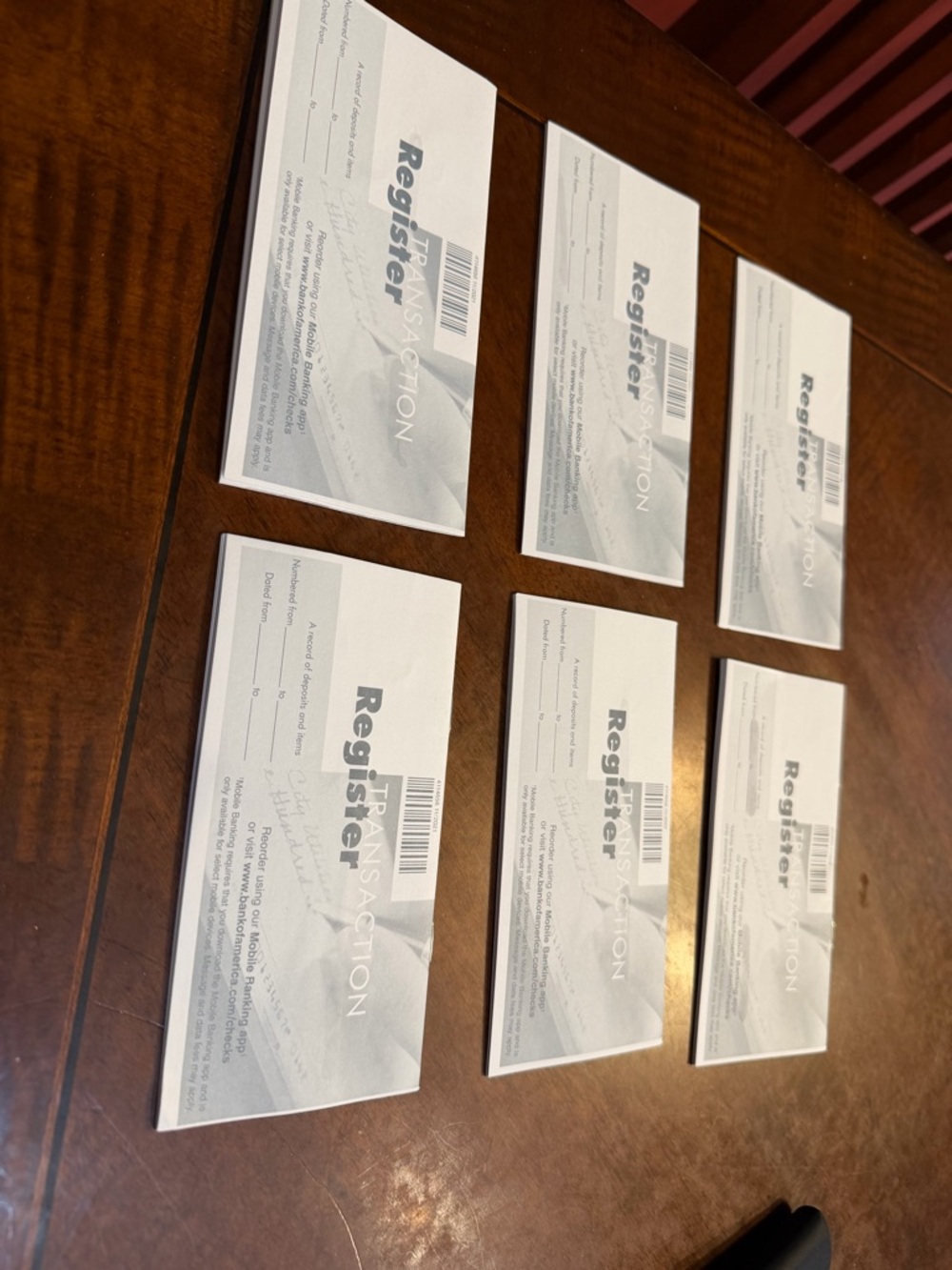 Transaction Register Checkbook Pages - White and Gray